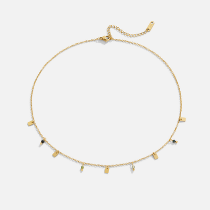 Tara Gold Square Droplet Necklace
