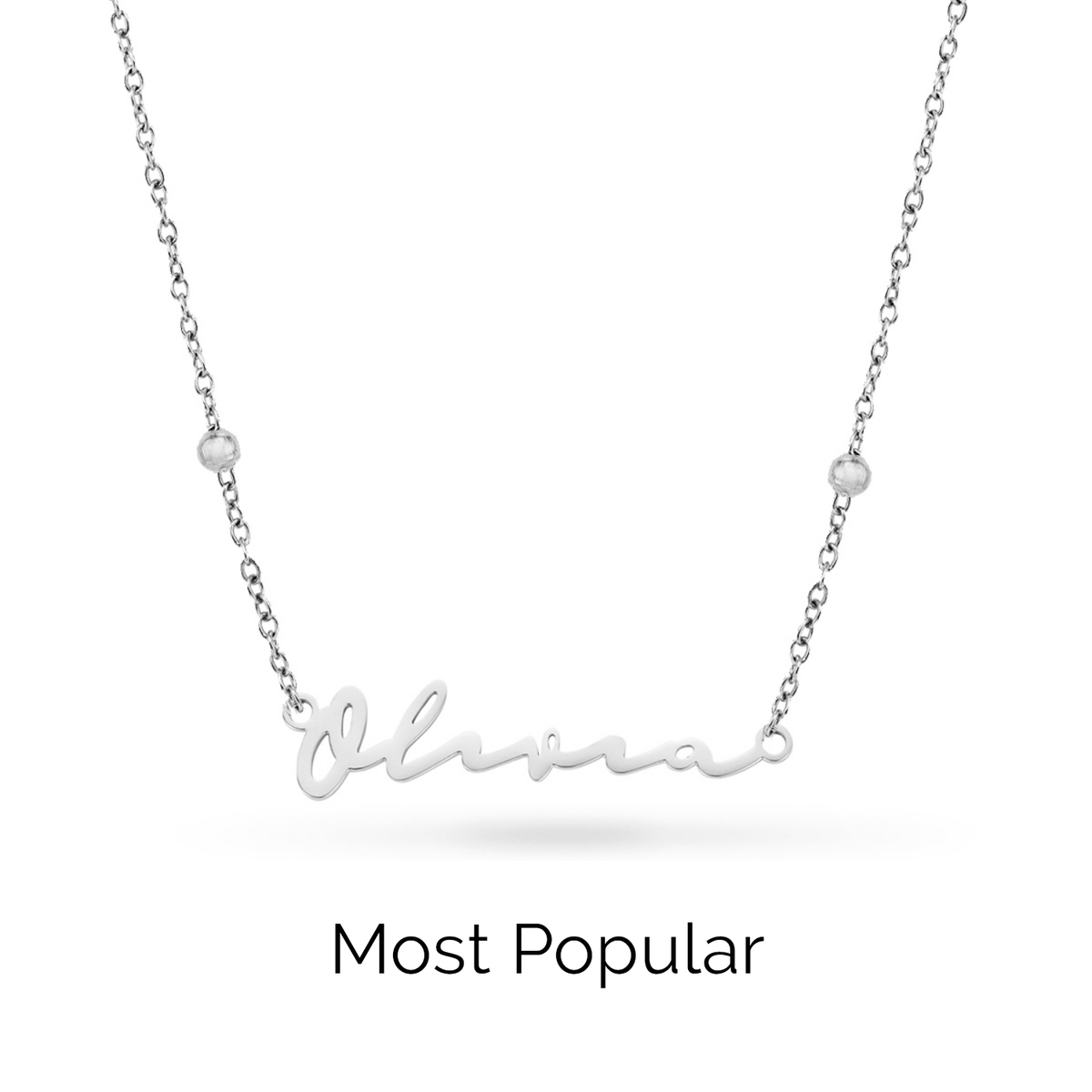 Fine Signature Name Necklace (Silver)