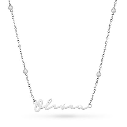 Fine Signature Name Necklace (Silver)