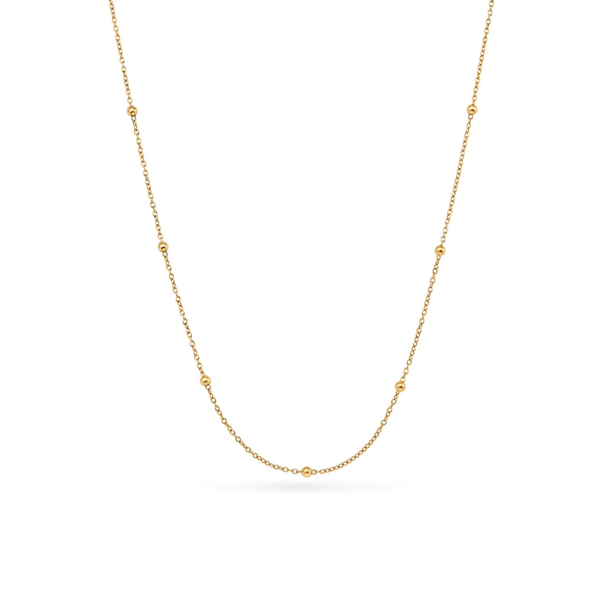 Sphere Chain Necklace (Gold) Pearl Clover Necklace Test