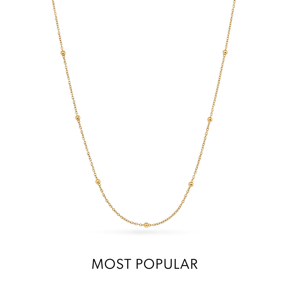 Sphere Chain Necklace (Gold) Pearl Clover Necklace Test