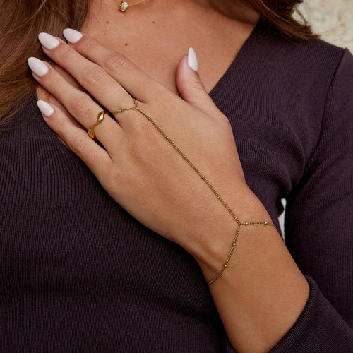 Free 18K Gold Hand Chain Bracelet