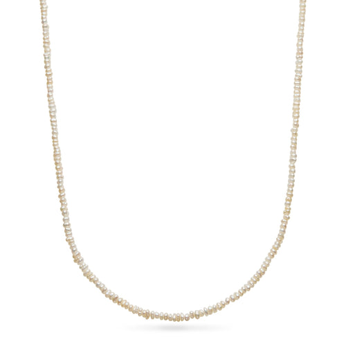 Layering Mini Pearl Beaded Chain Necklace (Silver)