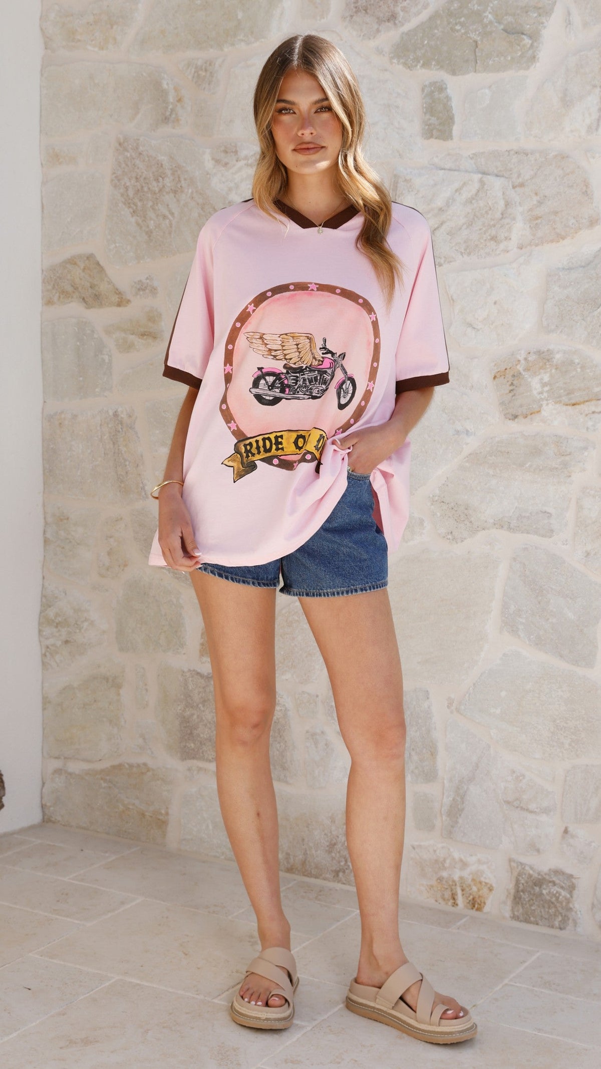Avis Oversized Tee - Ride or Die Print