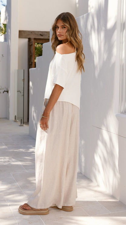 Blair Off Shoulder Tee - White