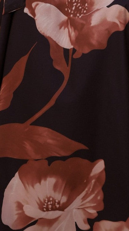 Carson Maxi Dress - Black/Wine Floral