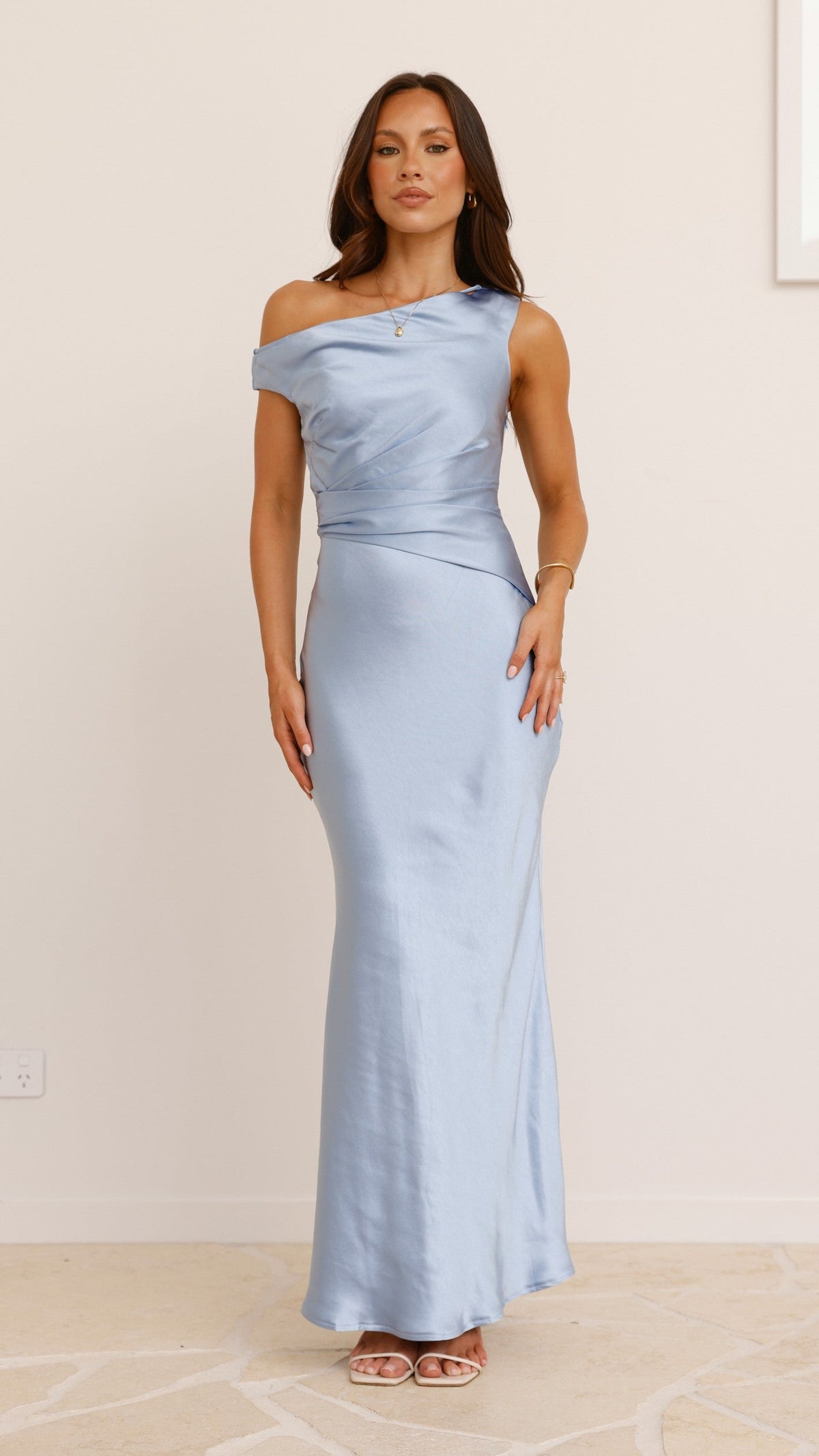 Auria Off Shoulder Maxi Dress - Blue