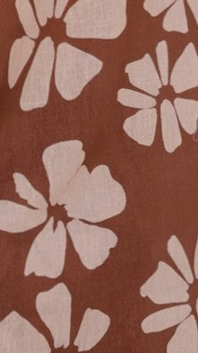 Abilene Button Up Shirt - Brown Daylillies