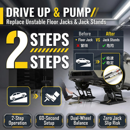 🎉Capacity Hydraulic Underbody Access Car Lift with Ramp