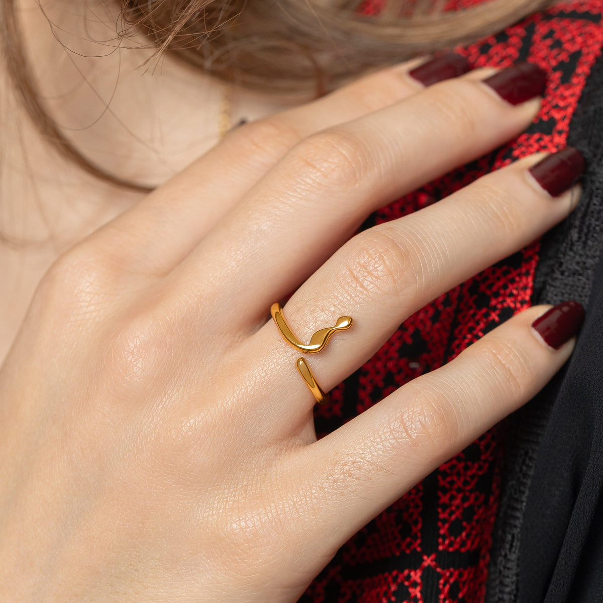 Arabic Letter Wrap Ring