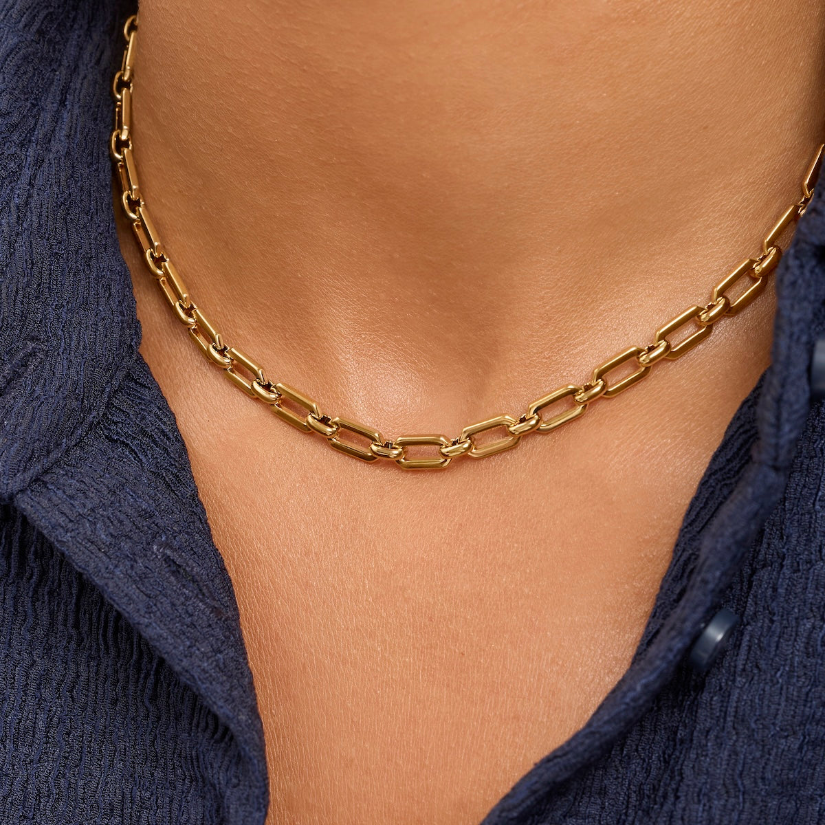 Statement Link Necklace (Gold)