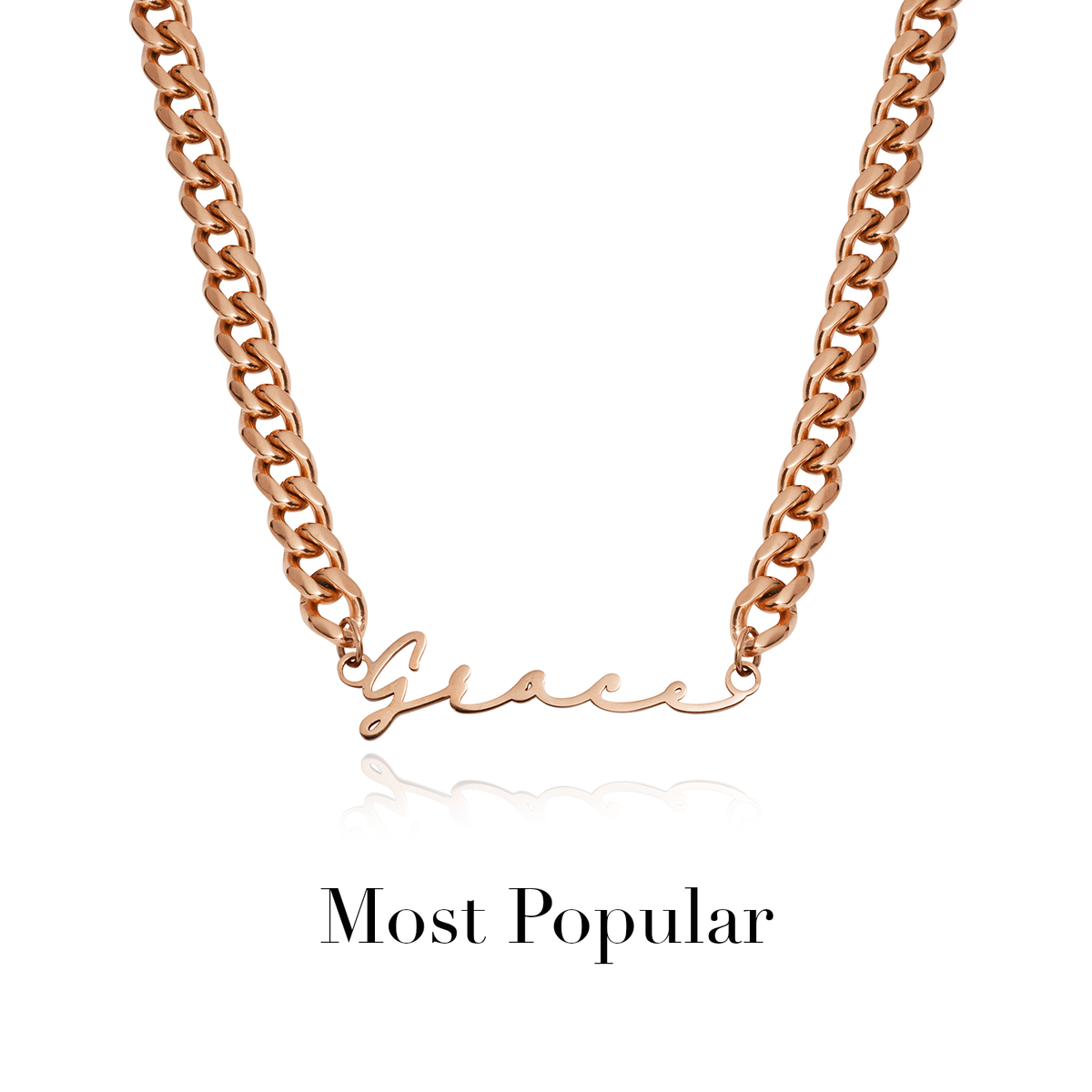 Signature Name Necklace - Rose Gold