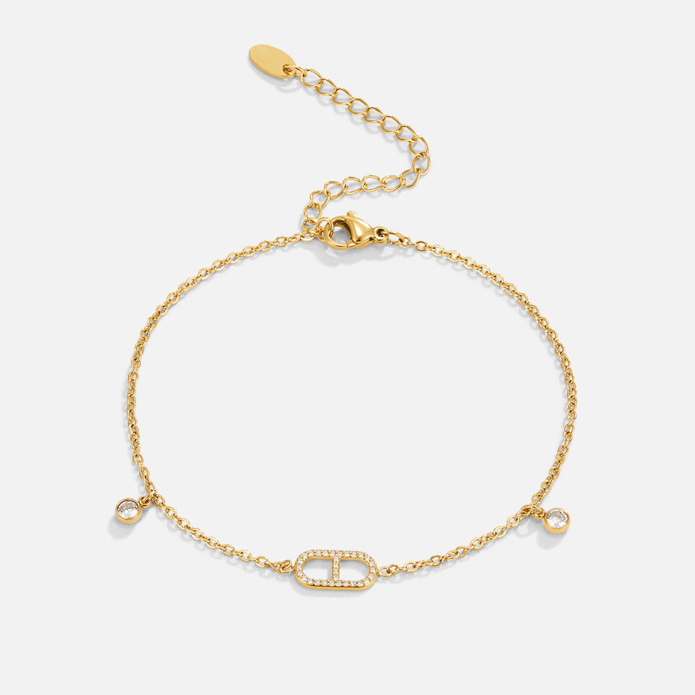 Eliza Gold Crystal Anklet
