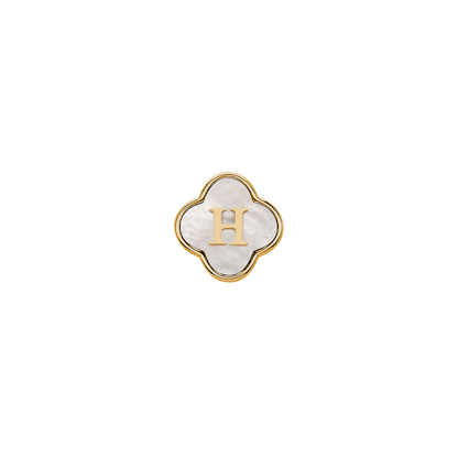 Pearl Clover Charms (Gold) - Initials