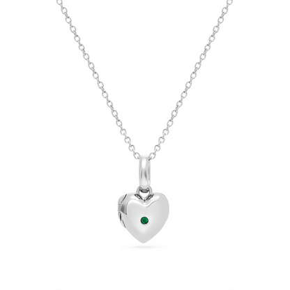 Heart Photo Locket Necklace (Silver)