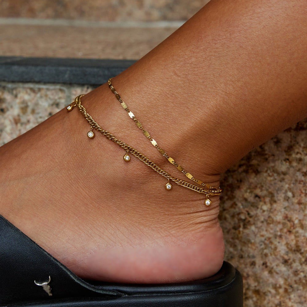 Layered Sabina Gold Anklet