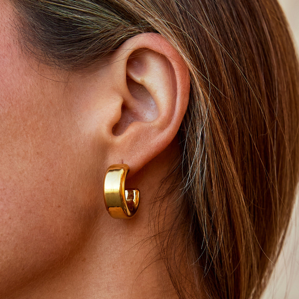 Mari Semi Hoop Earrings