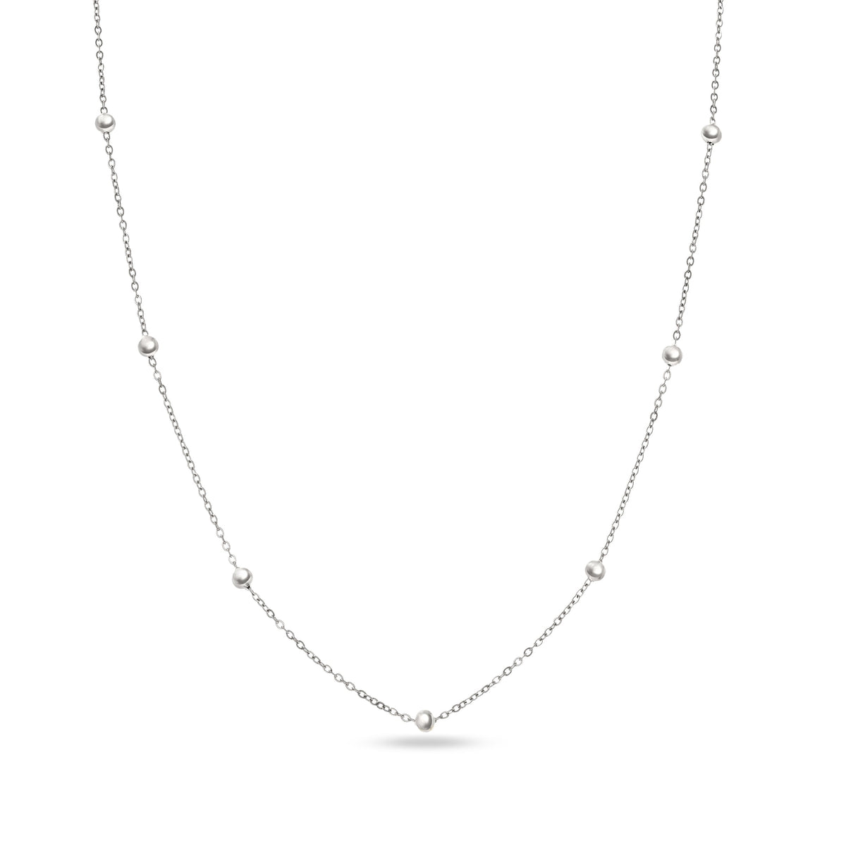 Layering Mini Me Sphere Chain Necklace (Silver)