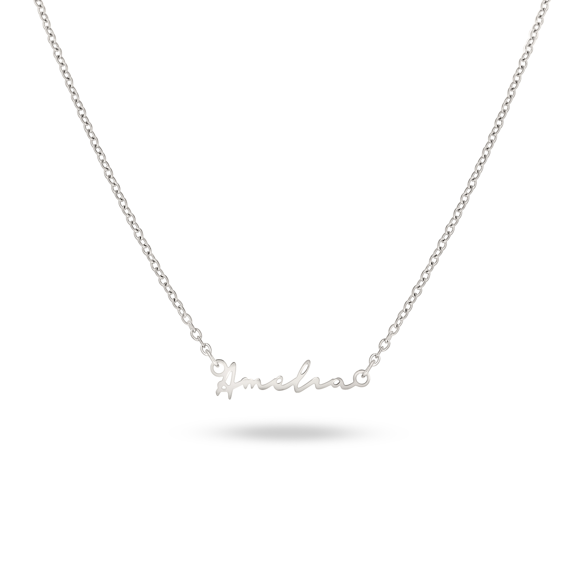 Fine Mini Signature Name Necklace (Silver)