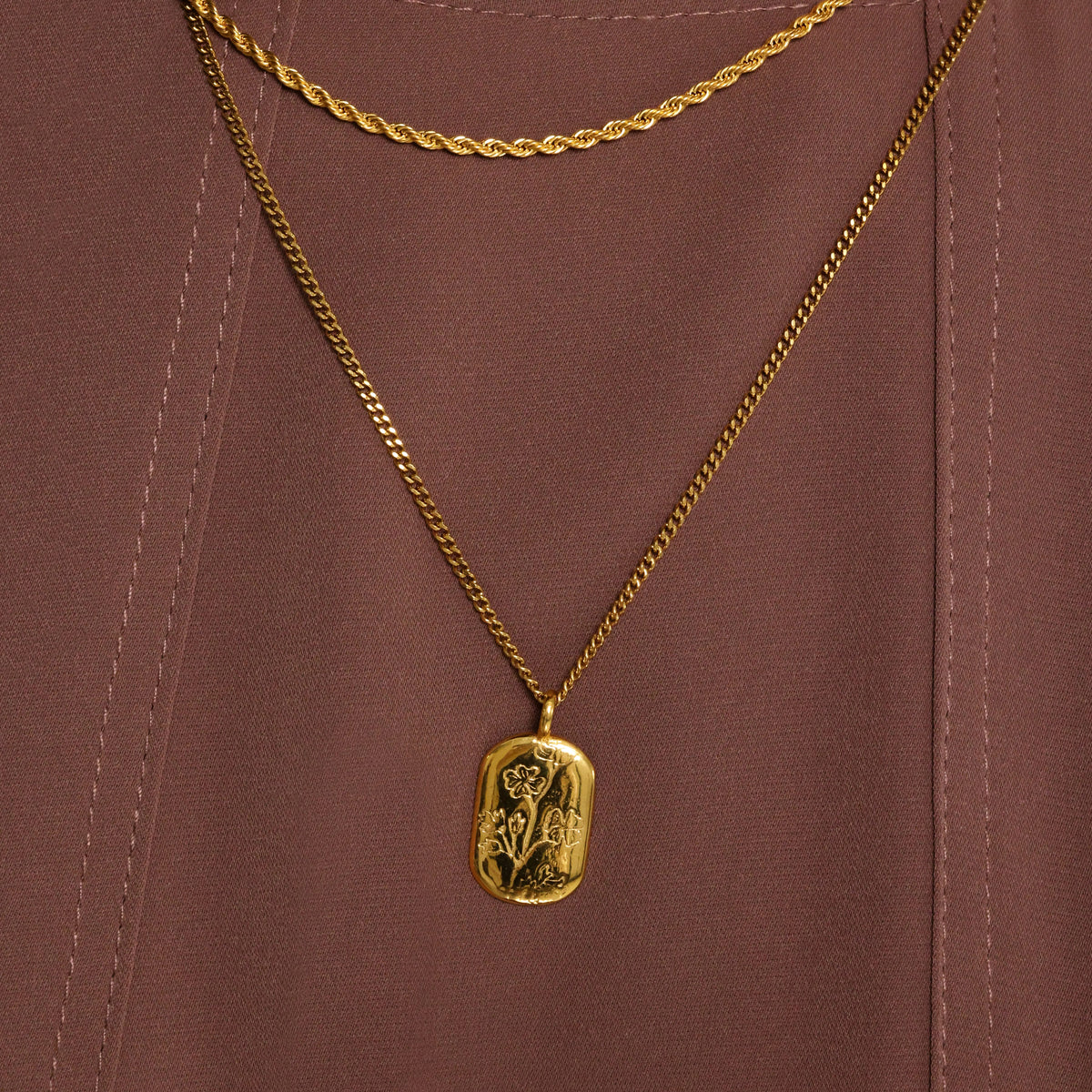 Palestine Poppy Stamp Necklace