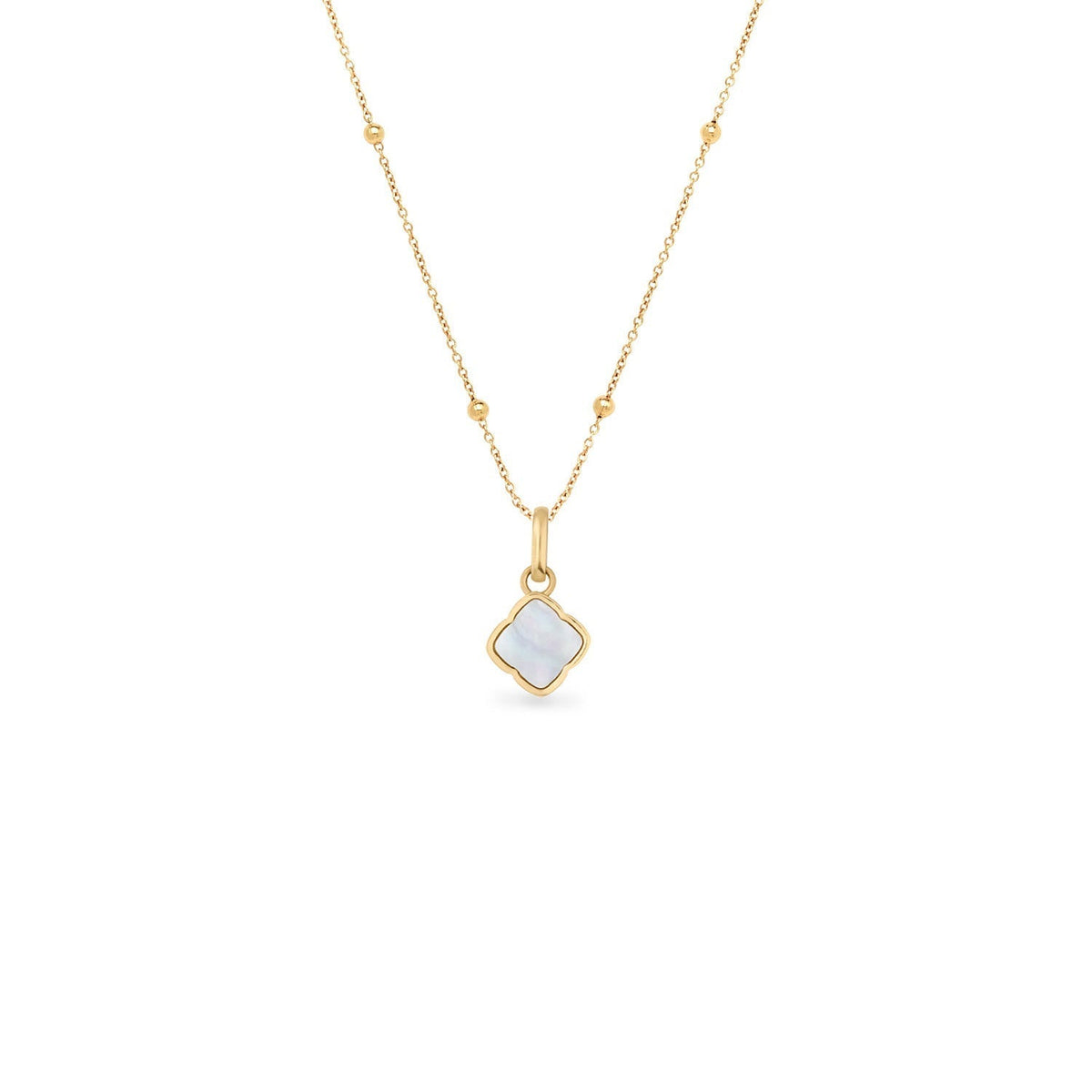 Mother of Pearl Clover Necklace (Gold)