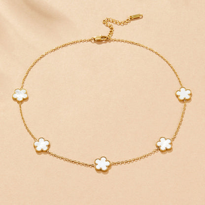 Pearl Shell Clover Necklace