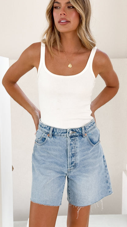 90S Relaxed Short - Light Vintage Blue