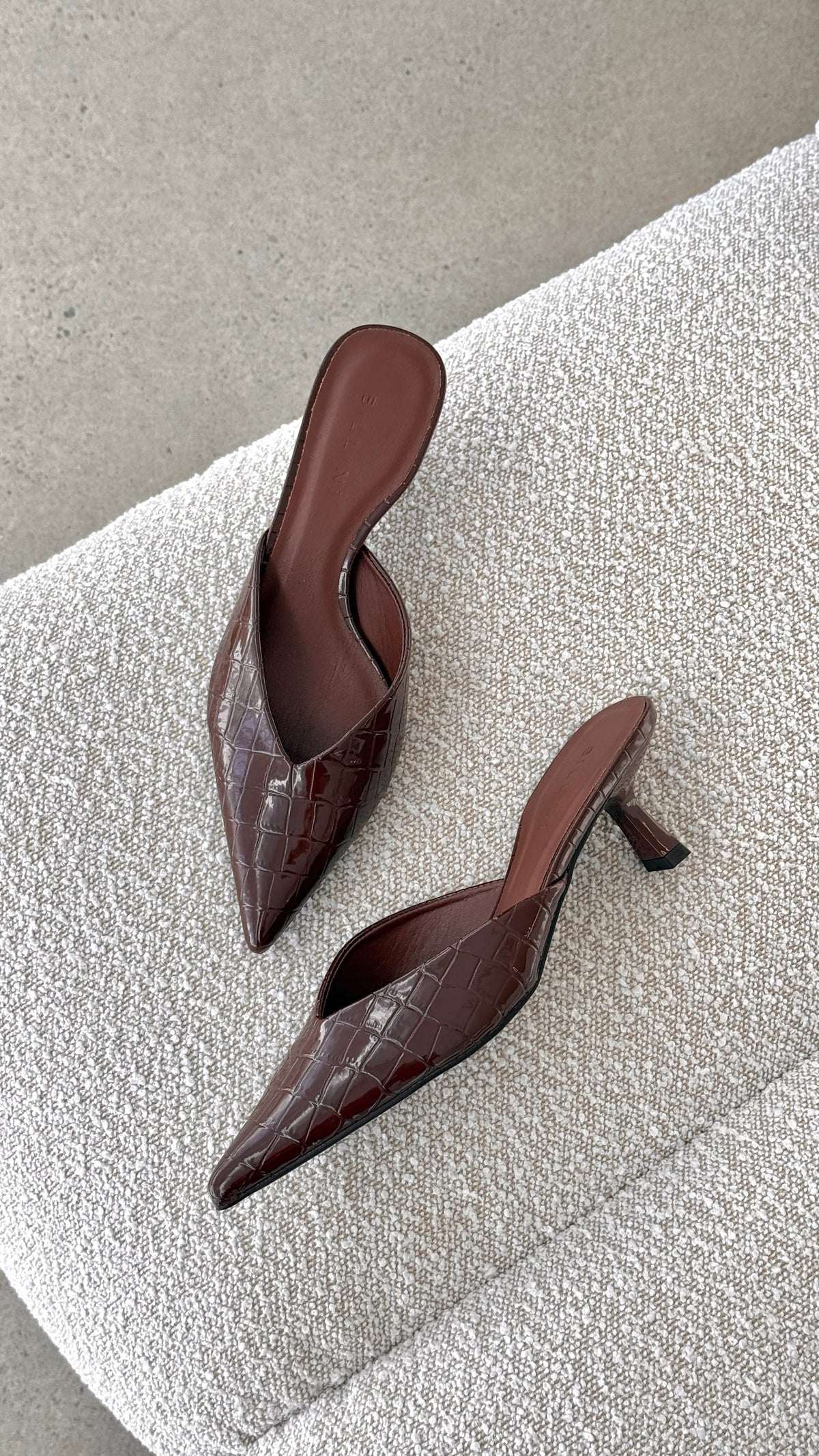 Adele Heel - Chocolate Patent Croc
