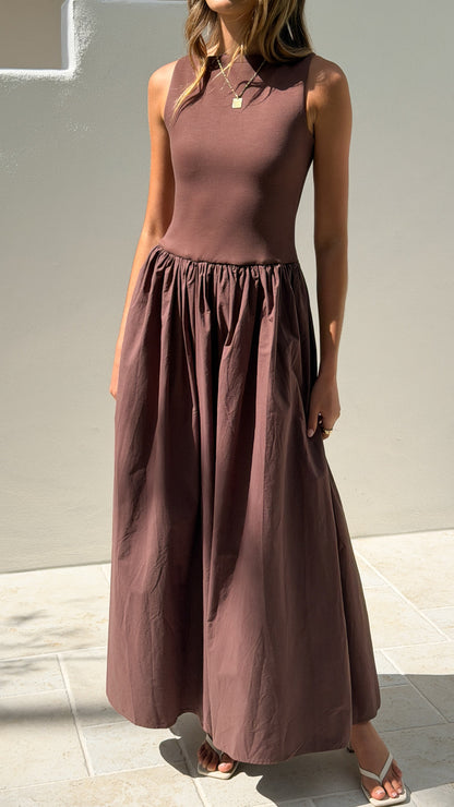 Alita Maxi Dress - Chocolate