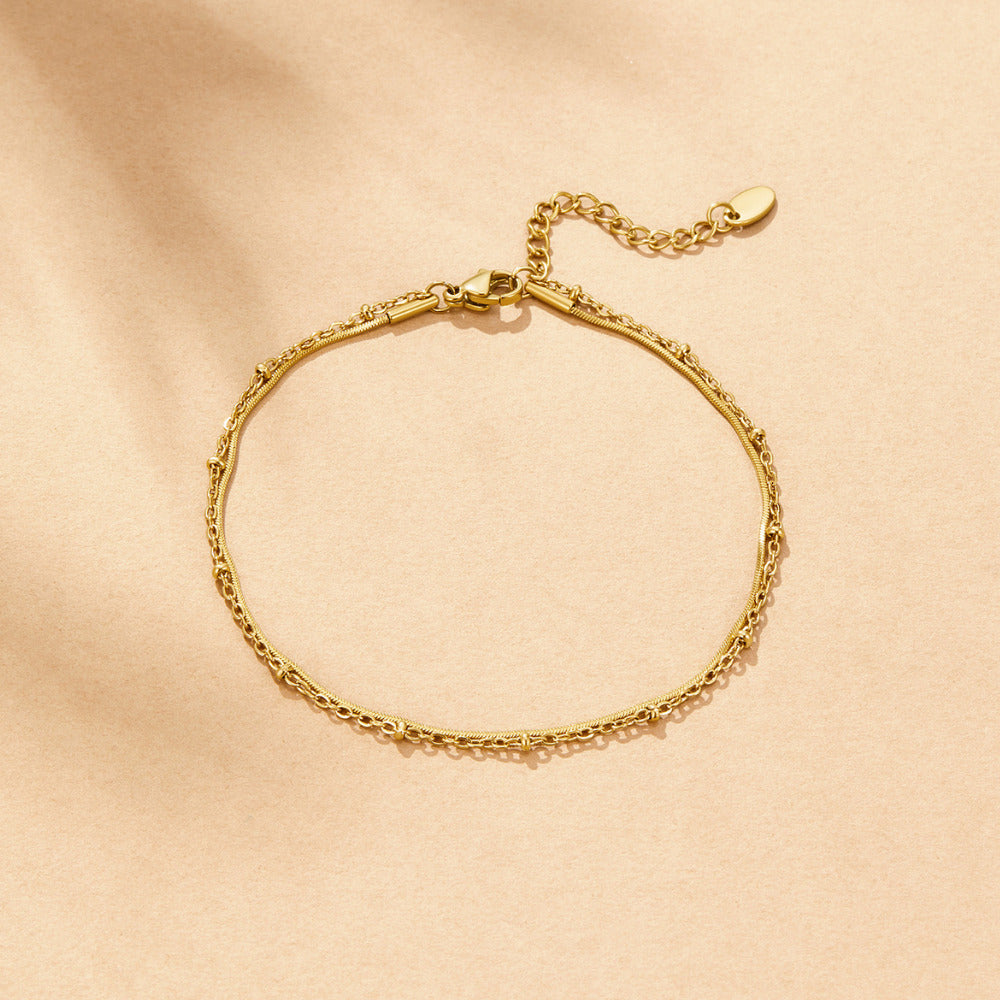 Pia Gold Layered Anklet