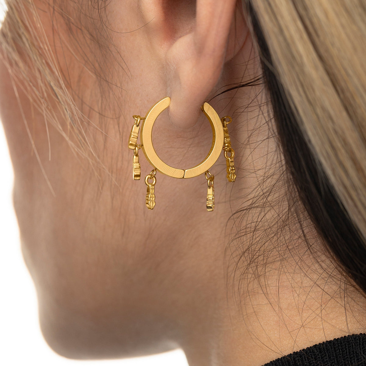 Raining Tatreez Hoop Earrings