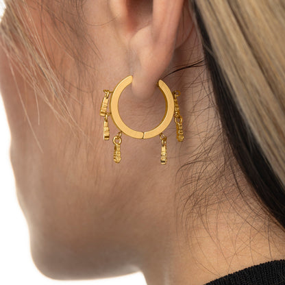 Raining Tatreez Hoop Earrings