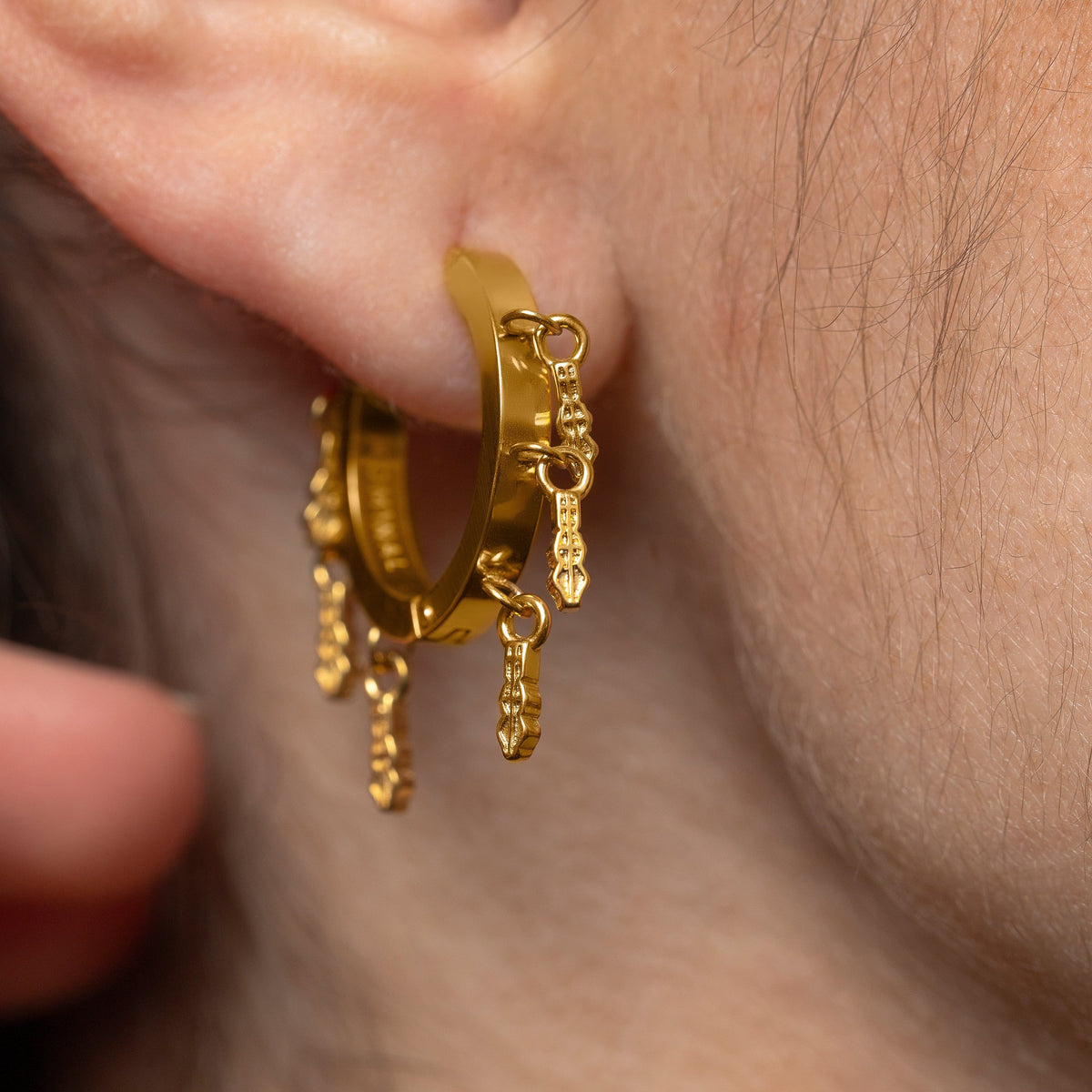 Raining Tatreez Hoop Earrings