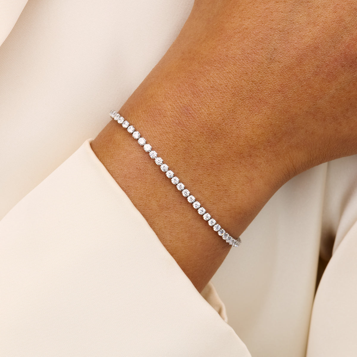Mini Tennis Chain Bracelet (Silver)