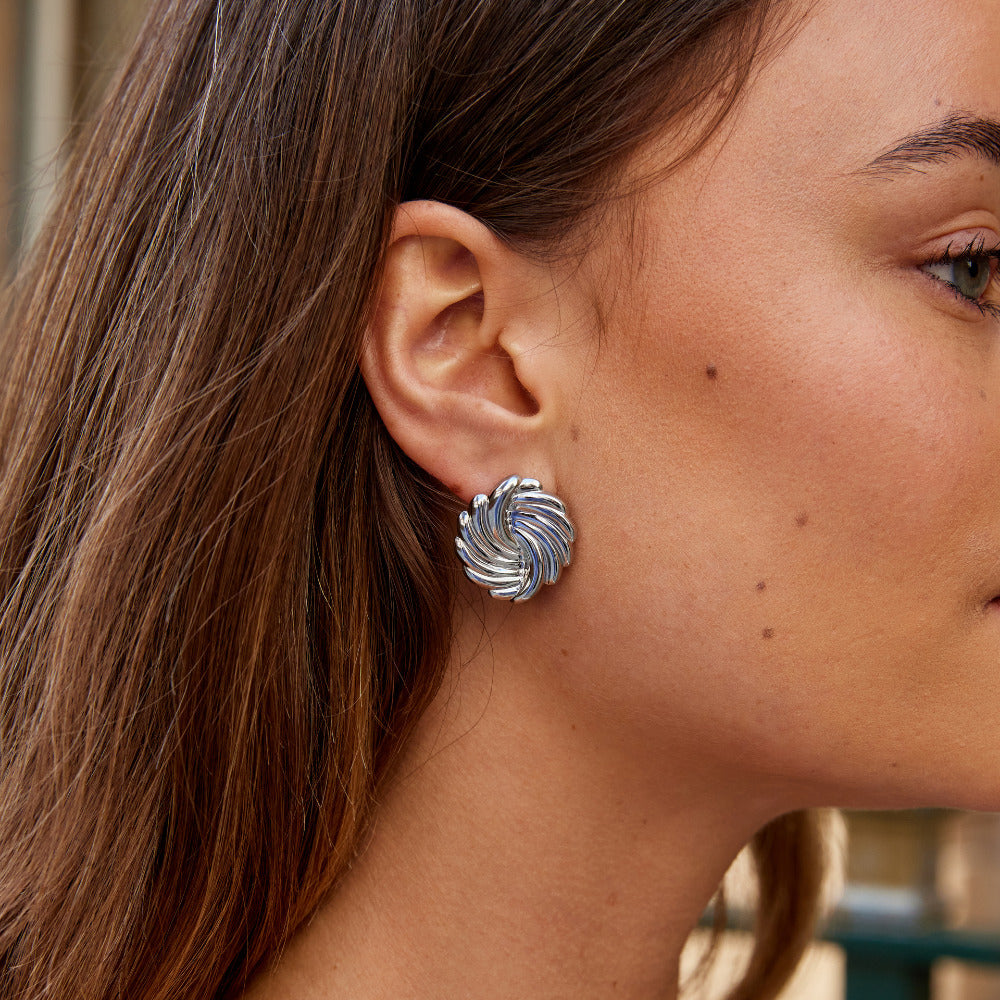 Silver Spiral Earrings