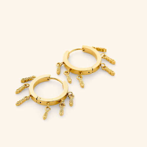 Raining Tatreez Hoop Earrings