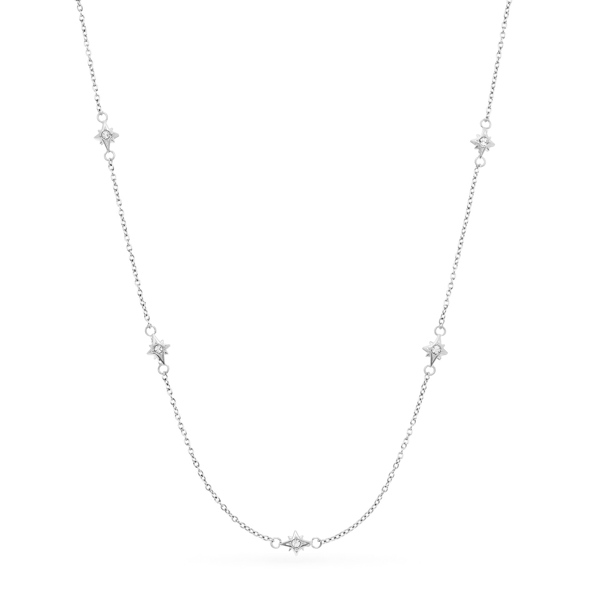 Mini Written In The Stars Initial Tag Necklace (Silver)