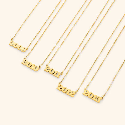 English Birth Year Necklace