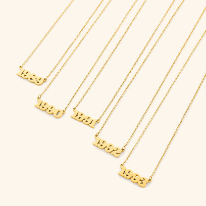 English Birth Year Necklace