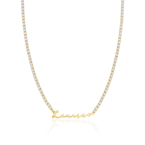 Signature Name Tennis Necklace (Gold)