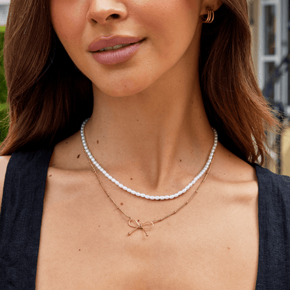 Anika Gold Bow Necklace