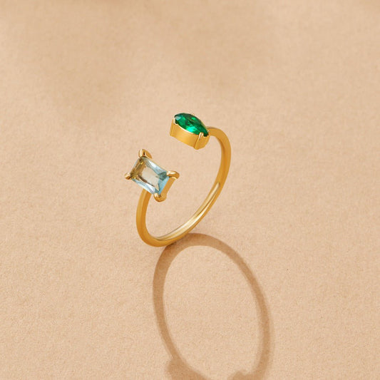 Aurora Aqua Green Crystal Ring