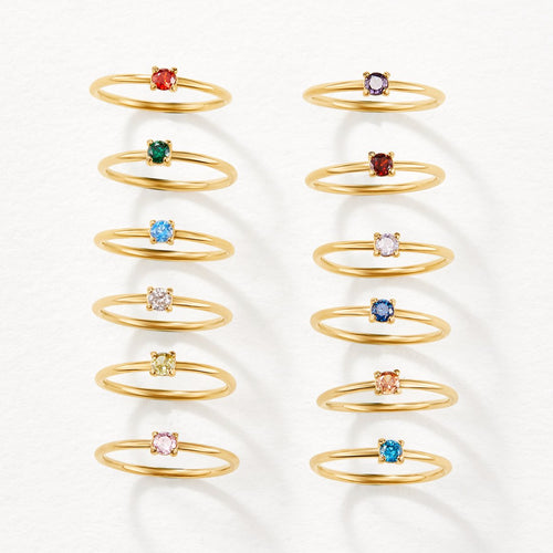 Birthstone 18K Gold Rings