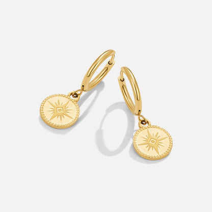 Celestial Gold Coin Earrings