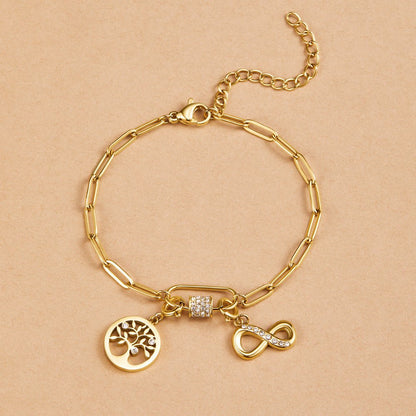 Crystal & Gold Infinity Charm