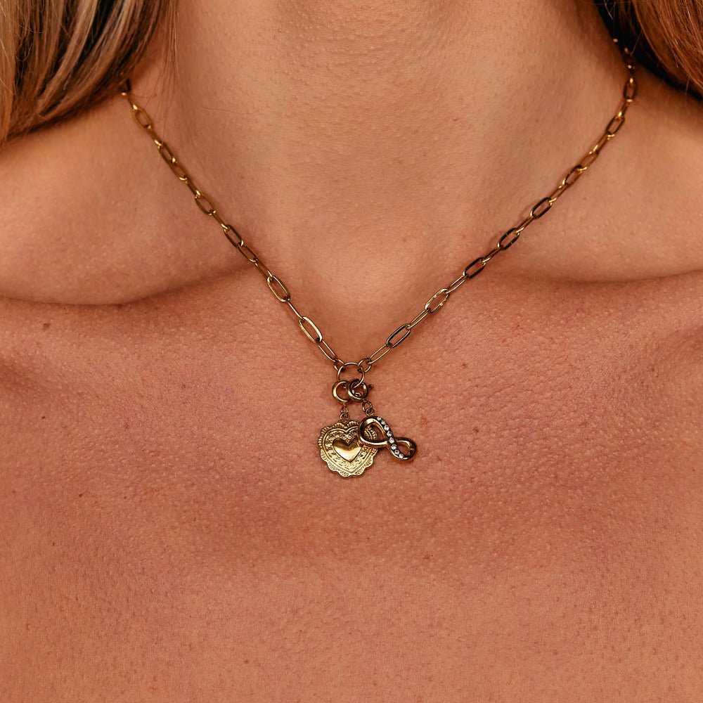 Crystal & Gold Infinity Charm