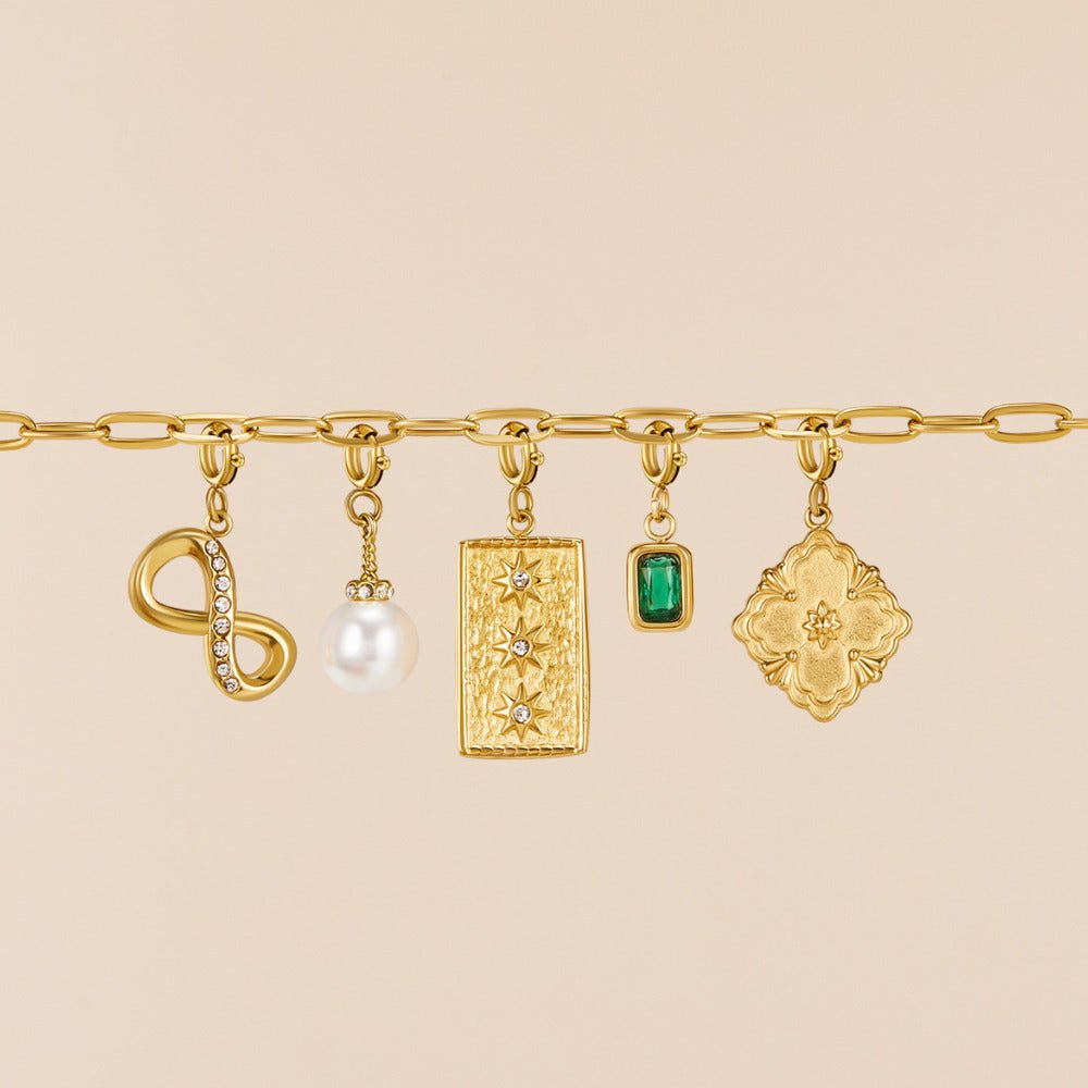 Crystal & Gold Infinity Charm