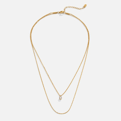 Dina Crystal & Gold Layered Necklace