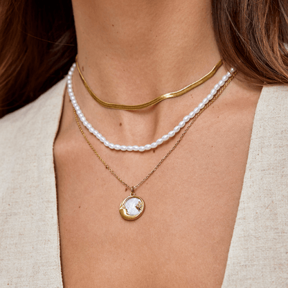 'Dreaming in the Clouds' Moon & Star Necklace