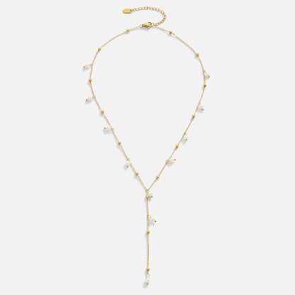 Lariat Pearl Drop Necklace